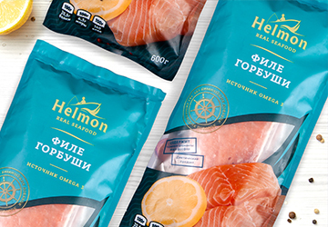 Helmon. Свежемороженая рыба — нейминг и дизайн упаковки