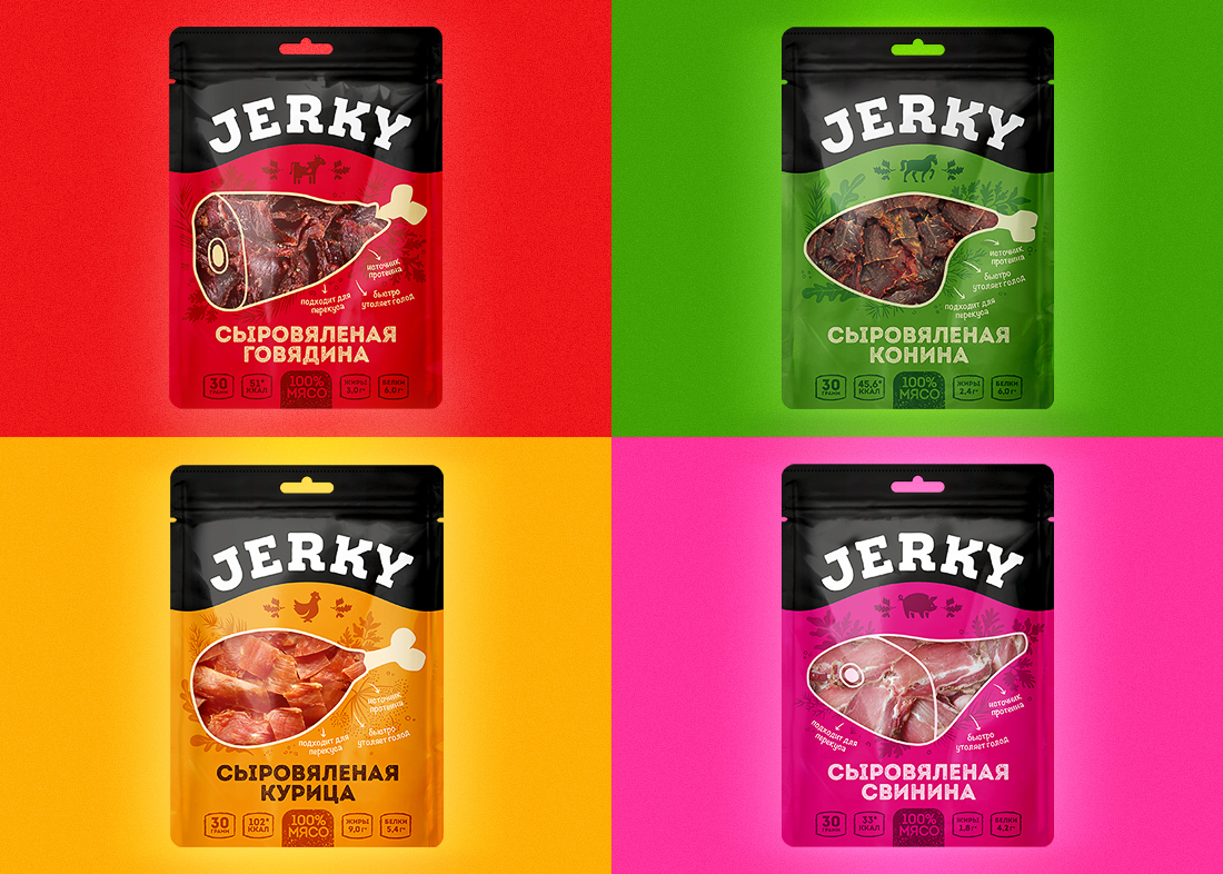 Упаковка для мясных снэков Jerky — A.STUDIO